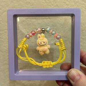Labubu Little Monster Beaded Adjustable Woven Bracelet - Yellow New